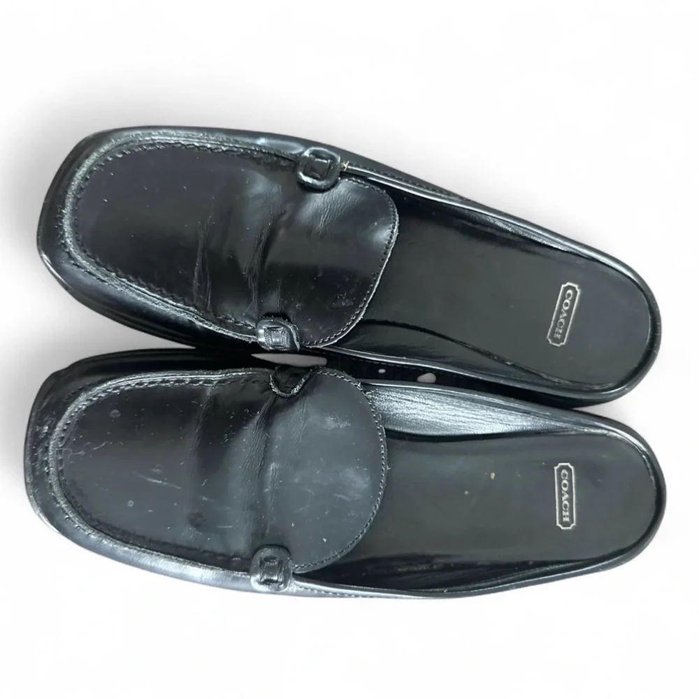 Coach‎ Sleek Black Leather Slip-Ons